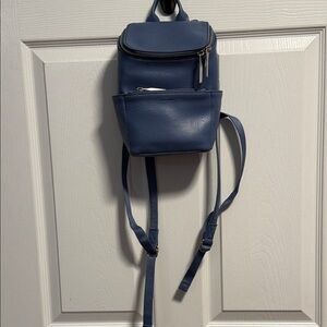 Matt and Nat Blue Stylish Blue vegan Leather Backpack